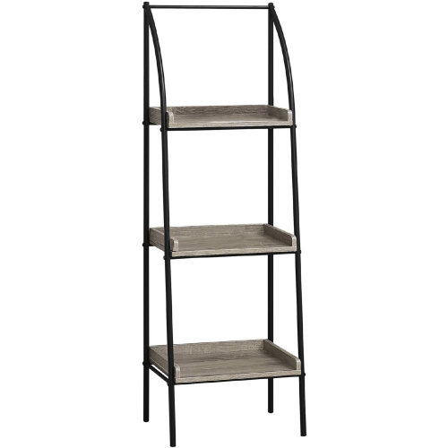 48" Bookcase in Dark Taupe & Black Metal